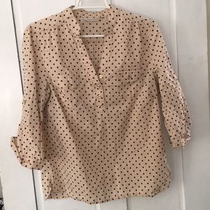 Kenar polka dot gold button 3/4 sleeve blouse